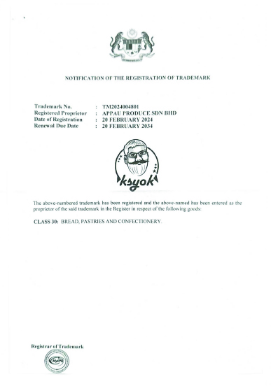 Ksyok product certification document 7